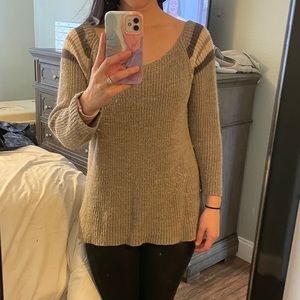 Off shoulder or cold shoulder sweater